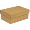 Dárková krabička s víkem 250x150x100/40 mm, hnědá - kraftová, eko, přírodní barva