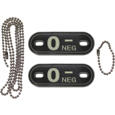 Identifikační známka MFH Dog tag 0 NEG - černá – Zbozi.Blesk.cz