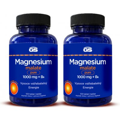 GS Magnesium Malate Pure 1000 mg + B6 2 x 100 tablet – Hledejceny.cz