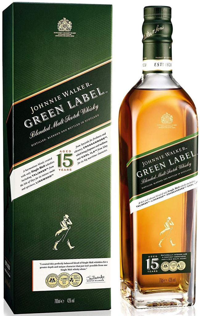 Johnnie Walker Green Label 15y 43% 0,7 l (kazeta)