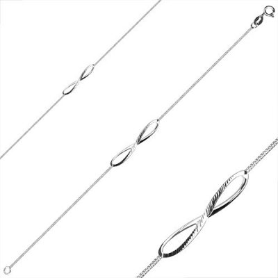Šperky Eshop ze stříbra symbol nekonečna se zářezy hranatý řetízek Q20.15