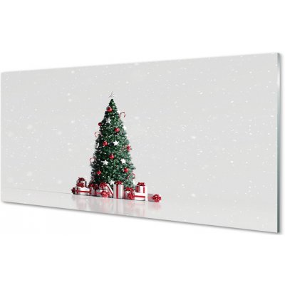 Obraz na skle Ozdoby na vánoční stromeček dárky 100x50 cm – Hledejceny.cz