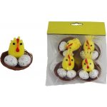 Hnízdo s kuřátkem, vajíčky, 4 ks X6876 – Zboží Mobilmania