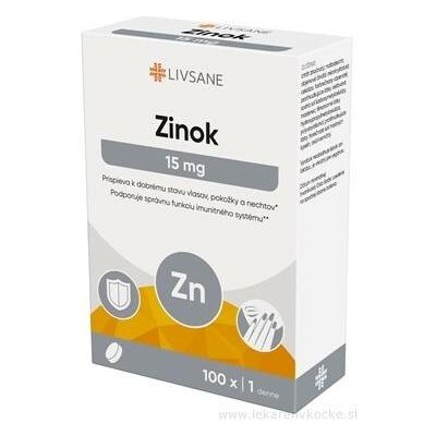 LIVSANE Zinek 15 mg tablety 100 ks – Hledejceny.cz