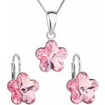Pavona sada s krystaly Swarovski náušnice a přívěšek růžová kytička 39143.3 rose – Zboží Mobilmania