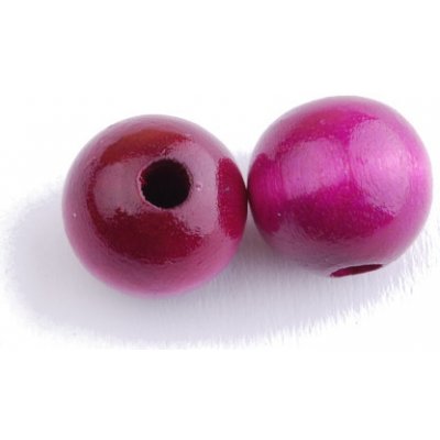 Dřevěné korálky 12mm - 2ks Barva: purpurová – Zboží Dáma