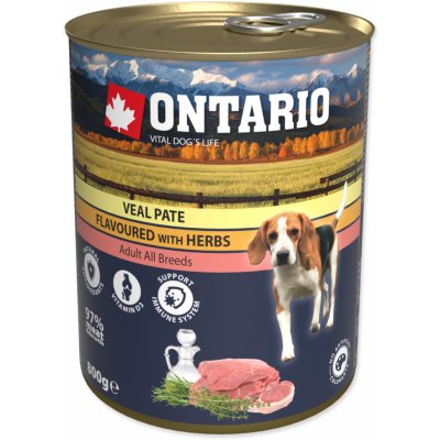 Konzerva ONTARIO Dog Veal Pate Flavoured with Herbs 800 g