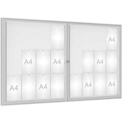 PROCITY Venkovní vitrína model 1000 dvoukřídlá, 24 x A4, plexi, elox | Zboží Auto