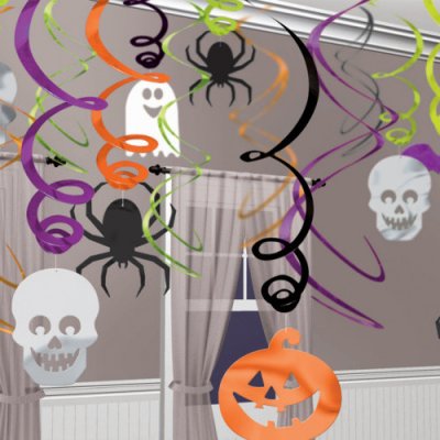 Amscan Závěsné spirály Halloween pavouk lebka dýně