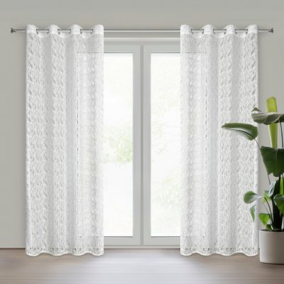 EUROFIRANY ZÁCLONA NA KROUŽCÍCH MONI 140X250 CM BÍLÁ – Hledejceny.cz