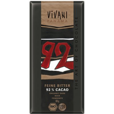 Vivani Edizione Grande hořká 92 % Bio 80 g