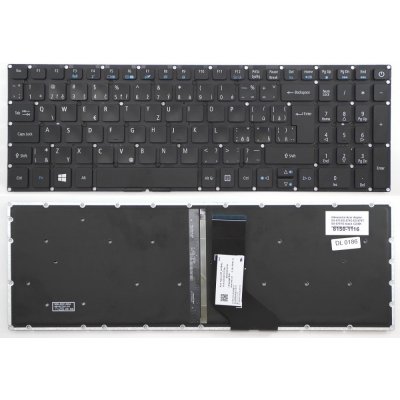 česká klávesnice Acer Aspire E5-523 E5-523G E5-553 E5-553G E5-575 E5-575G E5-575T E5-575TG černá CZ/SK podsvit