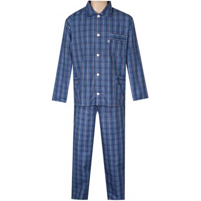 Foltýn pánské pyžamo popelín PI37 modrá kostka košilovina – Hledejceny.cz