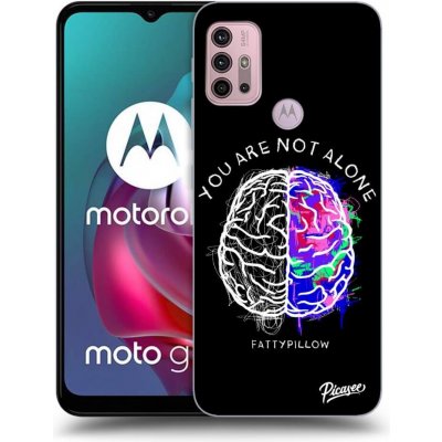 Pouzdro Picasee silikonové Motorola Moto G30 - Brain - White černé – Zboží Mobilmania