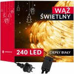 Světelný had Springos 240 LED, teplá bílá, 10 m, venkovní – Hledejceny.cz