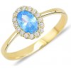 Prsteny Lillian Vassago Zlatý prsten s topazem a zirkony LLV11 SGR002YOTP