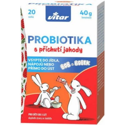 Vitar Probiotika Bob a Bobek jahoda 20 x 2 g – Hledejceny.cz