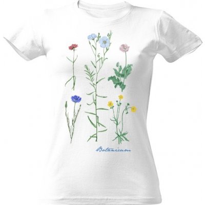 Tričko s potiskem Triko Botanicum len bílá – Zboží Mobilmania