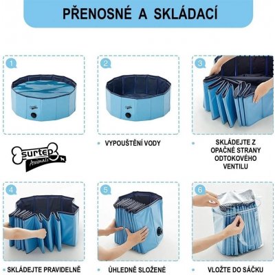 Surtep Animals Bazén pro psa skládací červený 160 x 30 cm – Zboží Mobilmania