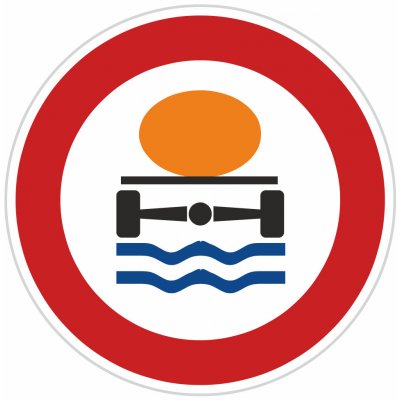 Dopravní značka B19, Zákaz vjezdu vozidel přepravujících náklad, který může způsobit znečištění vody Dopravní značka 700 mm kruh – Zboží Mobilmania