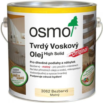 Osmo 3062 Tvrdý voskový olej Original 2,5 l Bezbarvý matný – Hledejceny.cz