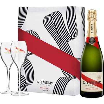G.H. Mumm Cordon Rouge Brut 12,5% 0,75 l (dárkové balení 2 sklenice) – Sleviste.cz