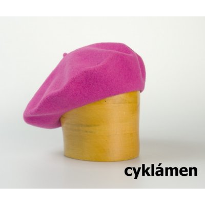 vlněný baret jednobarevný 10 5´ cyklámen – Hledejceny.cz
