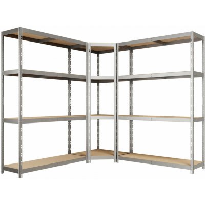 Majster Regál Corner Budget Pack 180 x 190 x 190 x 40 cm 4 police zinek – Zbozi.Blesk.cz