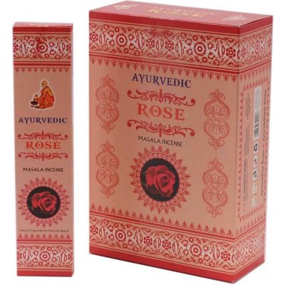 Ayurvedic Rose indické vonné tyčinky 12 x 15 g – Hledejceny.cz