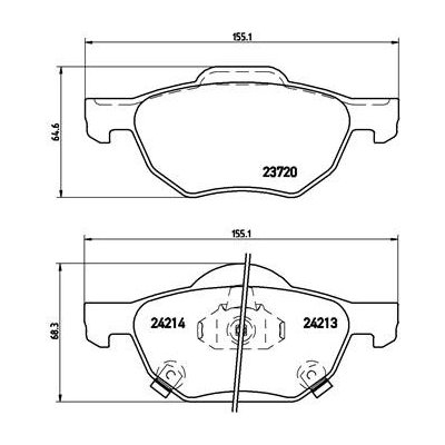 Sada brzdových destiček, vždy 4 kusy v sadě BREMBO P 28 036 (P28036) – Sleviste.cz