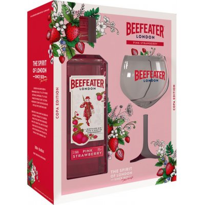 Beefeater Pink Strawberry 37,5% 0,7 l (dárkové balení 1 sklenice) – Zbozi.Blesk.cz