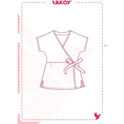 Takoy Elektronický PDF střih dámská halenka na vázání Giovanna-48-54 – Zboží Dáma