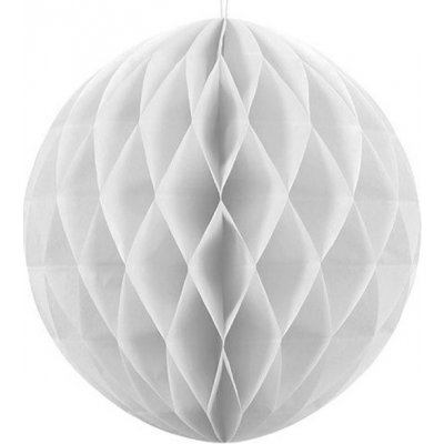 PartyDeco Papírová dekorační koule Honeycomb BÍLÁ průměr 30 cm – Sleviste.cz