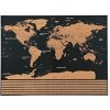 Nástěnné mapy Malatec Velká stírací mapa světa s vlajkami Deluxe 82 × 59 cm černá