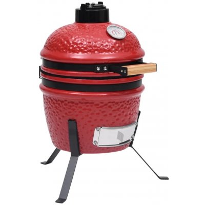 ZBXL Zahradní gril a udírna 2 v 1 Kamado keramický 56 cm červený – Zboží Mobilmania