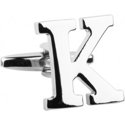 Bubibubi manžetový knoflíček stříbrné písmeno K – Zboží Mobilmania