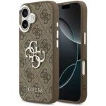 Guess PU 4G Metal Logo Zadní Kryt pro iPhone 17 Silver Brown – Zboží Mobilmania