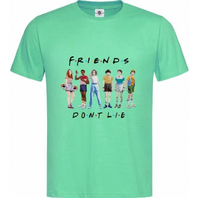 tričko Stranger Things Friends Dont Lie Světle Zelená – Sleviste.cz