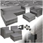 tectake 403880 zahradní ratanový nábytek milano, varianta 2 šedá – Hledejceny.cz