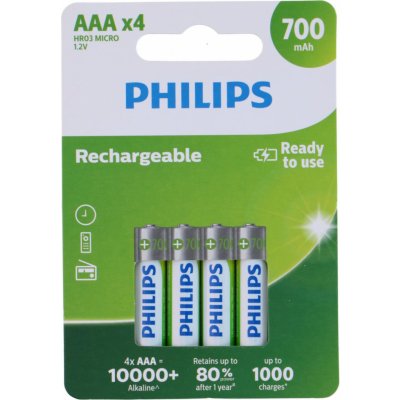Philips AAA 700mAh 4ks R03B4A70/10 – Zboží Živě