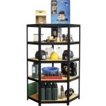 Kovona Rohový regál Futur 1800 x 900 x 450 mm 5 polic černý – Zbozi.Blesk.cz