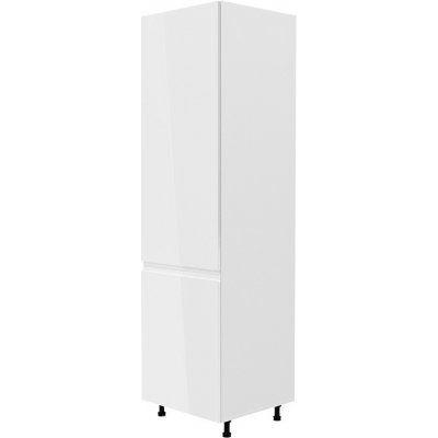 Kondela Skříňka na lednici, bílá / bílá extra vysoký lesk, levá, AURORA D60ZL – Zboží Mobilmania