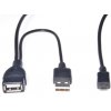 usb kabel PremiumCord KUR-21 micro USB 2.0, USB A F + USB A M - Micro USB M, 1m