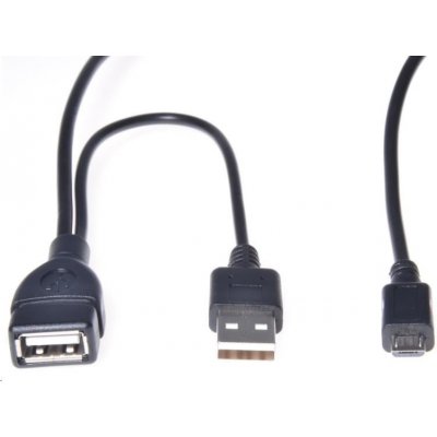 PremiumCord KUR-21 micro USB 2.0, USB A F + USB A M - Micro USB M, 1m