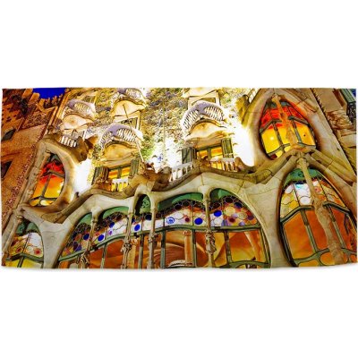 Sablio Ručník s potiskem Barcelona Gaudi Casa Batllo 1 70 x 140 cm
