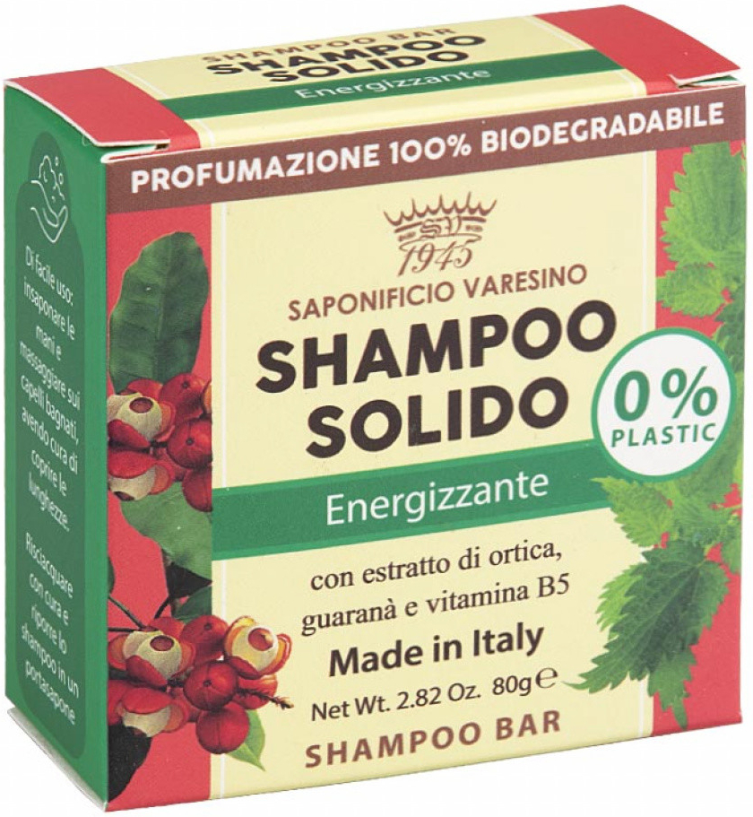 Saponificio Varesino Solid Shampoo Energizing tuhý šampon 80 g
