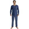 Pánské pyžamo Wadima 204134 466 pánské pyžamo dlouhé modré