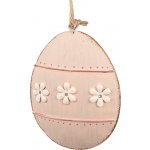 Růžové antik plechové závěsné vajíčko s květy 10*2*8 cm – Hledejceny.cz