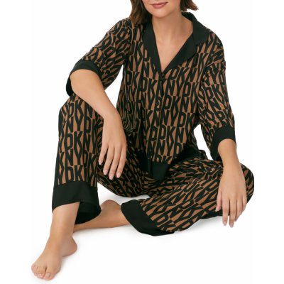 DKNY dámské pyžamo černo hnědé – Zboží Mobilmania