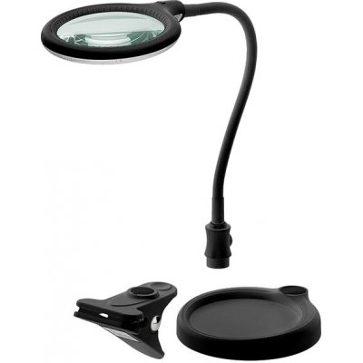 goobay Stolní lampa s lupou, 100mm, 3 dioprie, LED osvětlení 6W, klip a stojánek, černá (64990) - 40.92.0362 – Zboží Dáma
